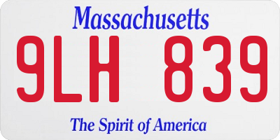 MA license plate 9LH839