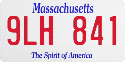 MA license plate 9LH841