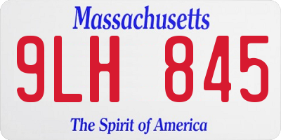 MA license plate 9LH845