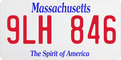 MA license plate 9LH846