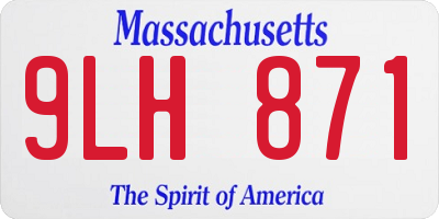 MA license plate 9LH871