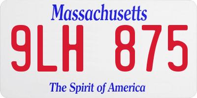 MA license plate 9LH875