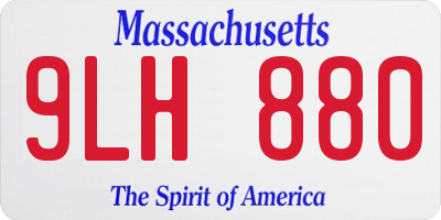 MA license plate 9LH880
