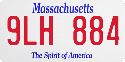 MA license plate 9LH884