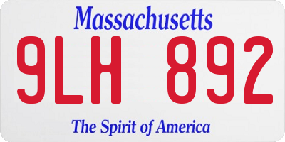 MA license plate 9LH892