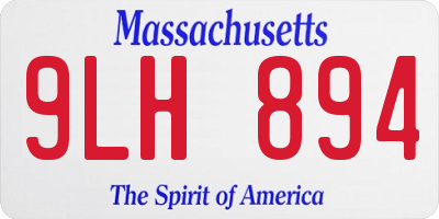 MA license plate 9LH894