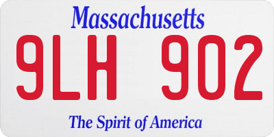 MA license plate 9LH902