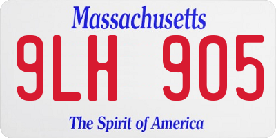 MA license plate 9LH905