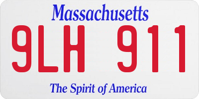 MA license plate 9LH911