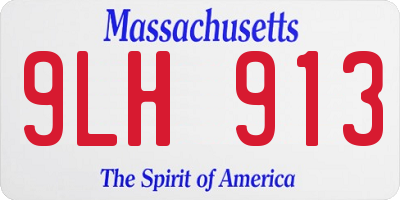 MA license plate 9LH913