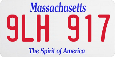 MA license plate 9LH917
