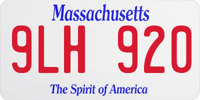 MA license plate 9LH920