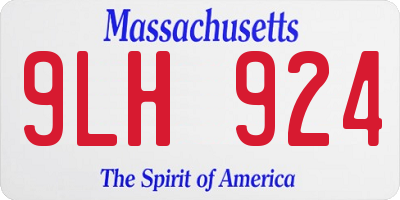 MA license plate 9LH924