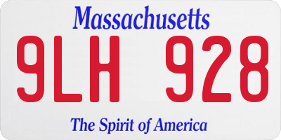 MA license plate 9LH928
