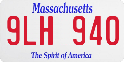 MA license plate 9LH940