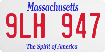 MA license plate 9LH947