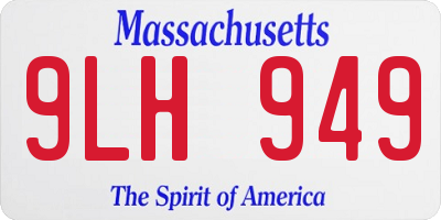 MA license plate 9LH949