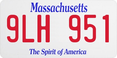 MA license plate 9LH951