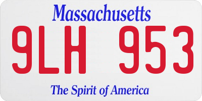 MA license plate 9LH953