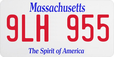 MA license plate 9LH955