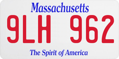 MA license plate 9LH962