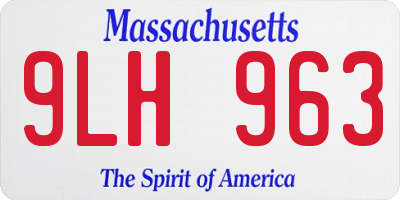 MA license plate 9LH963