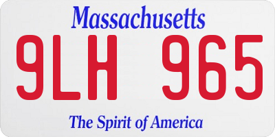 MA license plate 9LH965