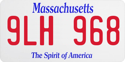 MA license plate 9LH968