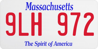 MA license plate 9LH972
