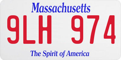 MA license plate 9LH974