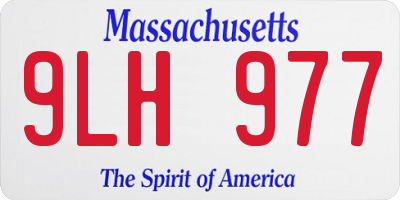 MA license plate 9LH977