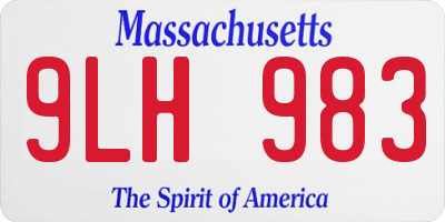 MA license plate 9LH983