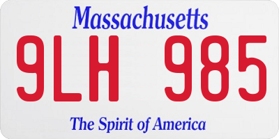 MA license plate 9LH985
