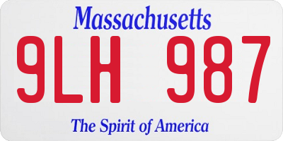 MA license plate 9LH987