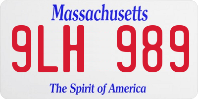 MA license plate 9LH989