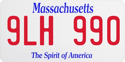 MA license plate 9LH990