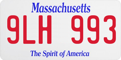 MA license plate 9LH993