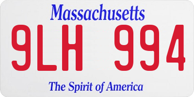 MA license plate 9LH994