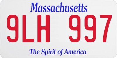 MA license plate 9LH997