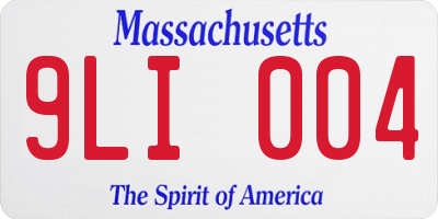 MA license plate 9LI004