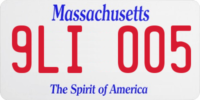 MA license plate 9LI005