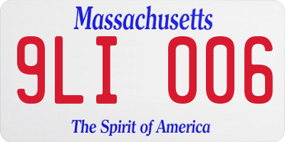 MA license plate 9LI006