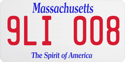 MA license plate 9LI008