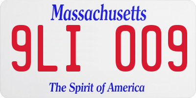 MA license plate 9LI009