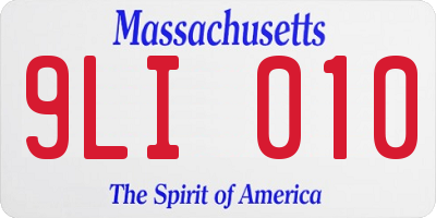 MA license plate 9LI010
