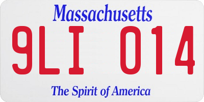 MA license plate 9LI014