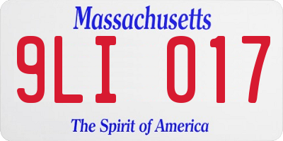 MA license plate 9LI017
