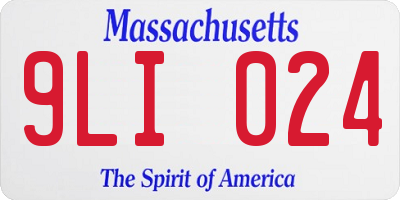 MA license plate 9LI024
