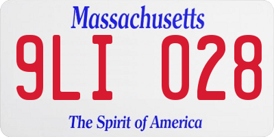 MA license plate 9LI028