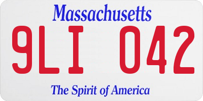 MA license plate 9LI042